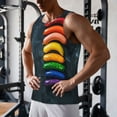 thumbnail image 5 of Yiaed Rainbow Sausages On Dark Slate Print Mens Compression Shirt Slimming Body Shaper Vest Workout Tank Tops Abs Abdomen Undershirts-Medium, 5 of 7