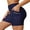 Blue, variant on Charmo V Slit Swim Pants for Womens High Waistband Capris Pants Swim Surfing Leggings with Pockets UPF 50+