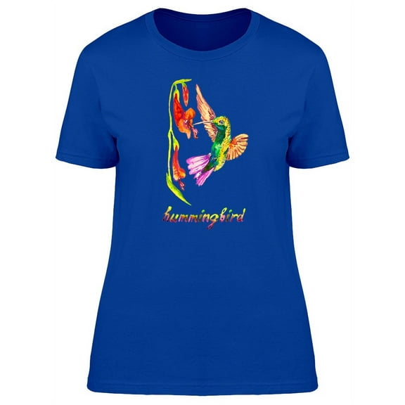 Hummingbird With Cool Plants T-Shirt Women -Image by Shutterstock, Female x-Large