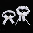 thumbnail image 3 of 2 Piece Womens Lace Flower Leg Garter Elastic Stretch Leg Belt Rings White, 3 of 9