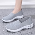 thumbnail image 3 of longantii Women's Slip On Casual Walking Shoes Breathable Knit Non Slip Comfortable Lightweight Sneakers Gray, 3 of 7