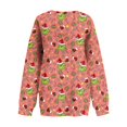 thumbnail image 4 of Women'S Christmas Sweat Shirt Green Monster Funny Cute Xmas Holiday Winter Oversized Pullover Watermelon Red Small, 4 of 5