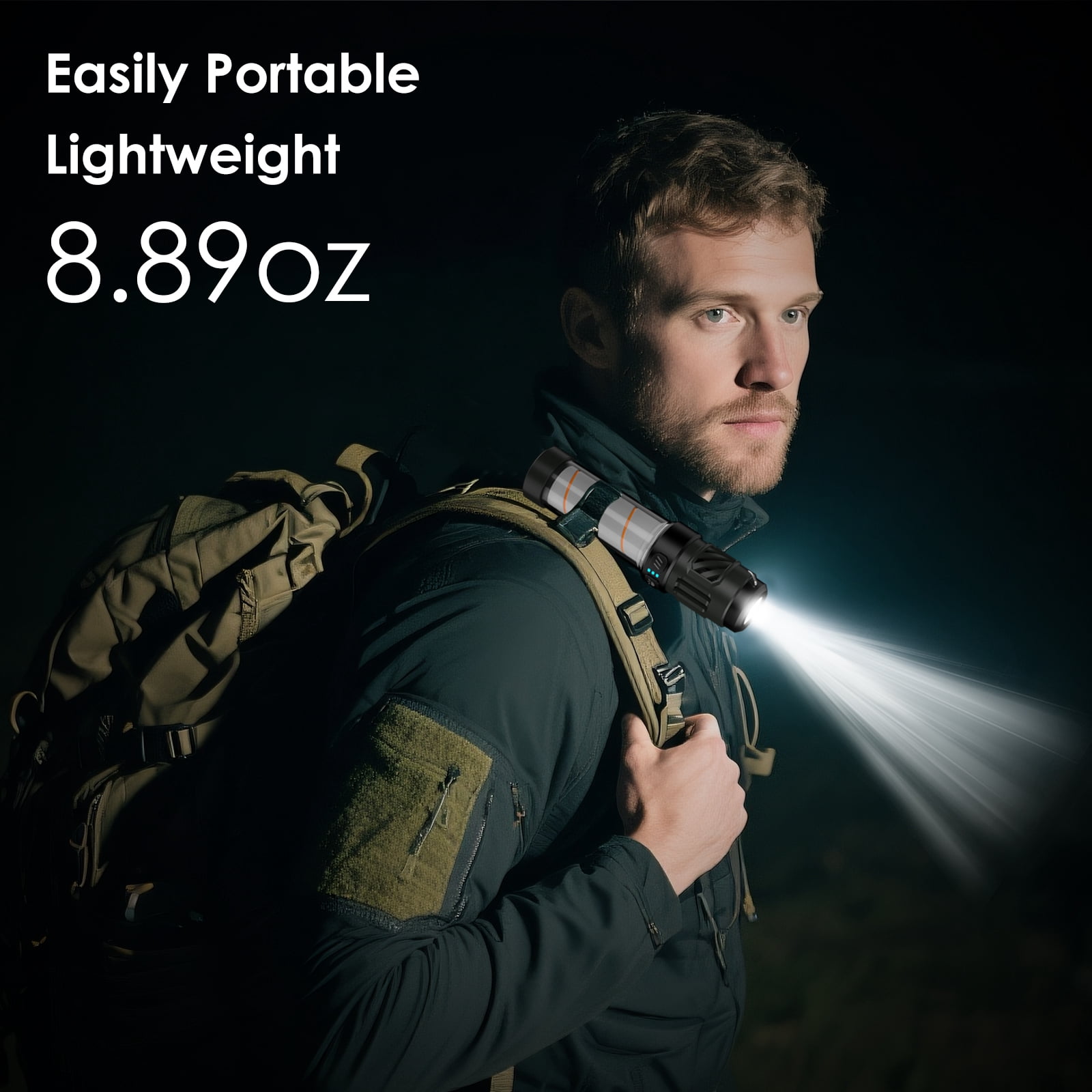 Qoosea Camping Lantern Rechargeable Portable Waterproof Flashlight Outdoor Magnetic Camping Light Emergency Light with Stand