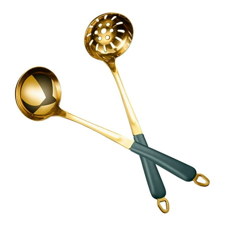 2 Pcs Shabu Spoon Hot Pot Exquisite Craftsmanship Gold