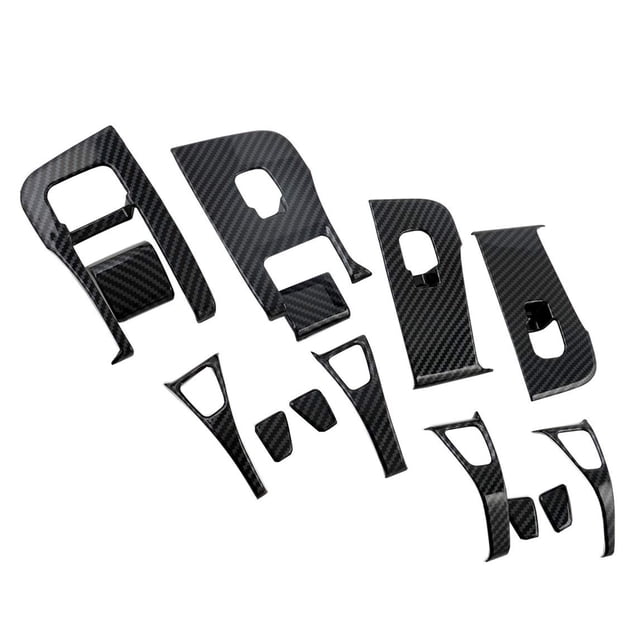Amdohai 14PCS Panneau de Commutation de Fenêtre Intérieure de Voiture Couvre le Remplacement de Fibre de Carbone pour Tesla Modèle Y