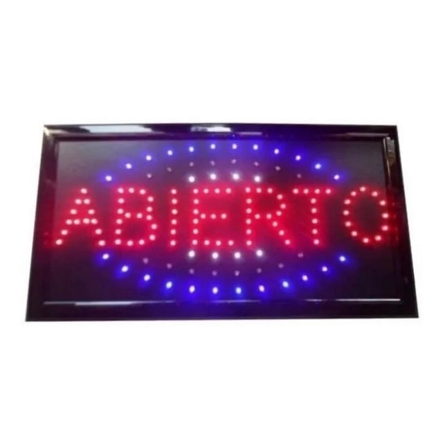 Letrero LED comercial luminoso abierto de 48 x 25 cm para uso en interiores
