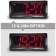 thumbnail image 4 of Reloj despertador digital LED Vevor Reloj despertador matutino iluminado con números rojos grandes Negro, 4 of 5