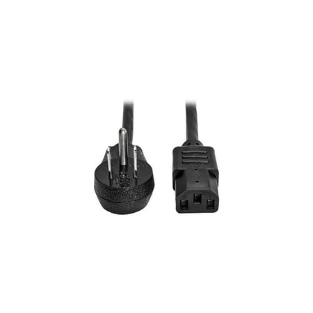 UPC: 0037332241900 | Tripp Lite Model P006-015-15D 15 ft. Desktop Computer AC Power Cord Right-Angle NEMA 5-15P to C13 – 10A 125V 18 AWG 15 ft. Black