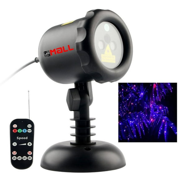 RGB with Red and Green Laser and Blue LED Remote Control LedMall Laser Christmas lights, Garden and Landscapte Lights
