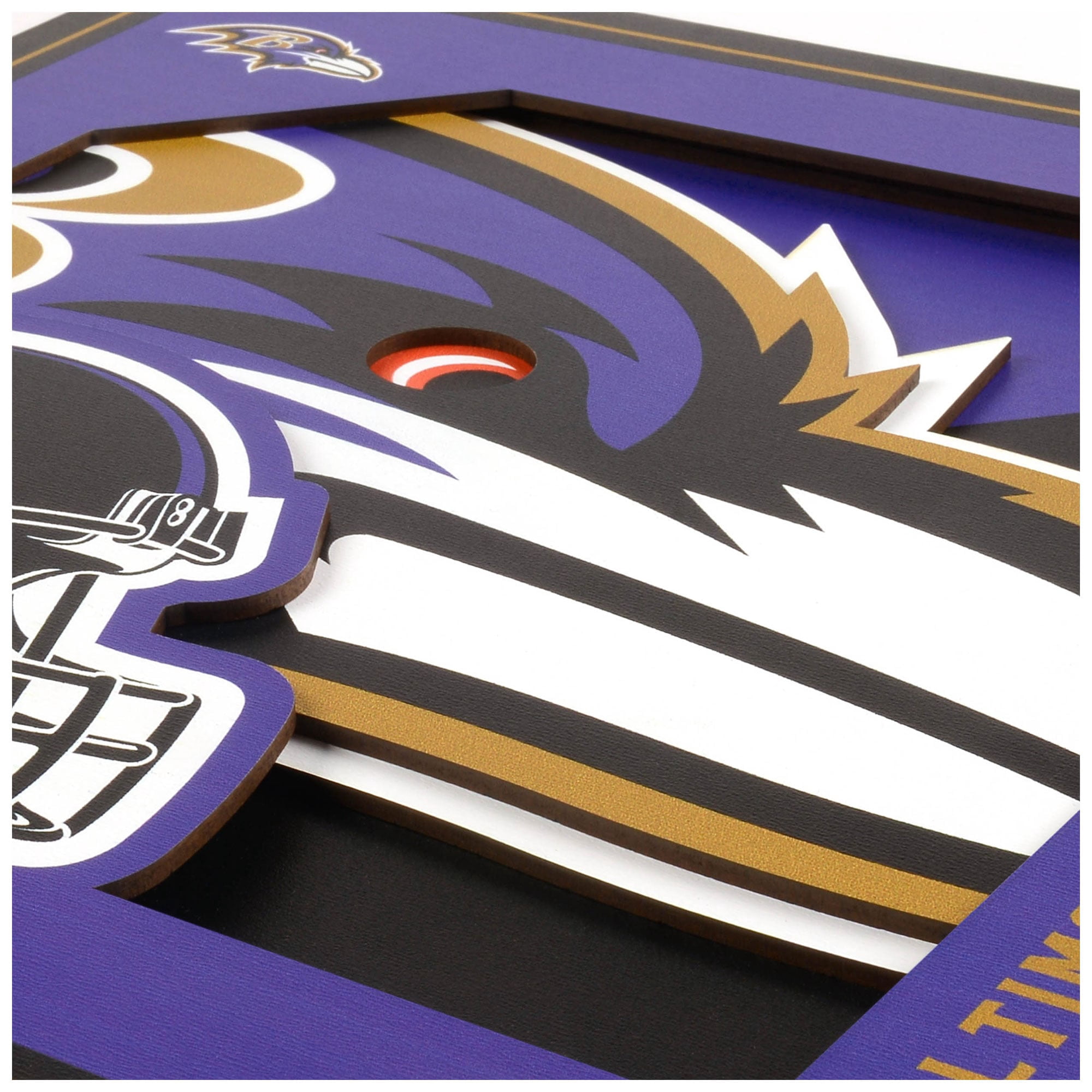 YTF NFL Baltimore Ravens 3D Logo Series Wall Art 12X12