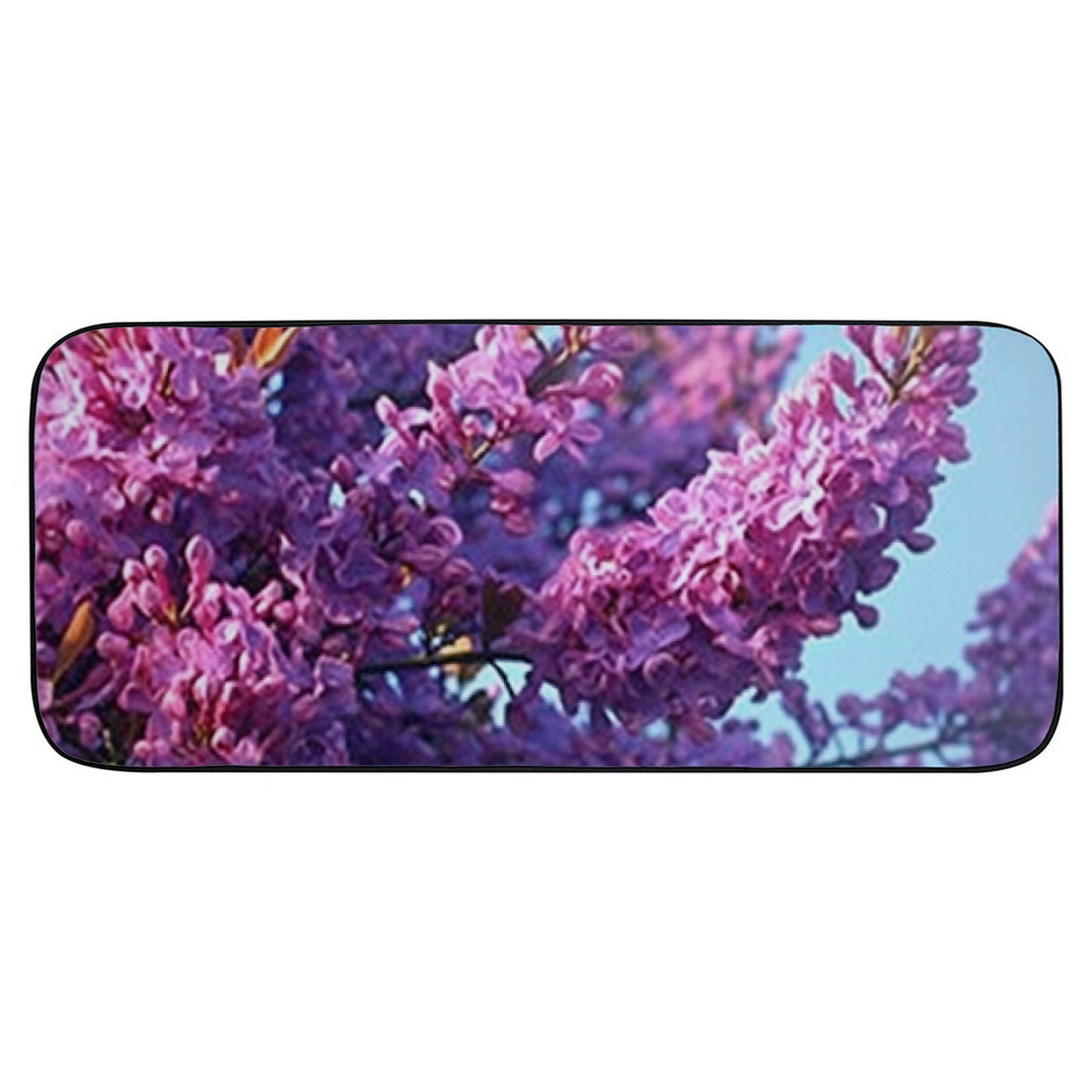 Qinduosi Decorative Door Mat, Door Mat with Non-Slip Rubber Backing, Easy Cleaning, Traps Dirt, for Entry, Patio, Garage - Lilac Violet Plant Bush Blossom Bloom Spring 19.68*47.24 in