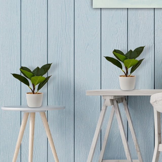 Planta artificial decorativa moderna con maceta Compacta Pack de 2 unidades Oak de 30cm de alto Artego para hogar sala comercio oficina