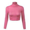 thumbnail image 6 of Fitted Long Sleeve Turtleneck Crop Top~Orange / Medium, 6 of 25