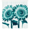 thumbnail image 4 of Ambesonne Teal Shower Curtain, Futurist Sunflowers Dreamy Art, 69"Wx84"L, Seafoam Petrol Blue White, 4 of 4