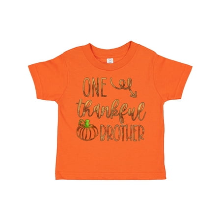 

Inktastic One Thankful Brother Thanksgiving Design with Pumpkin Gift Toddler Boy Girl T-Shirt