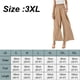 thumbnail image 2 of Pantalones palazzo informales de pierna ancha para mujer Pantalones de salón con fruncido de talle alto con bolsillos S-XXXL (caqui) Zhivalor BST3001552-6, 2 of 5