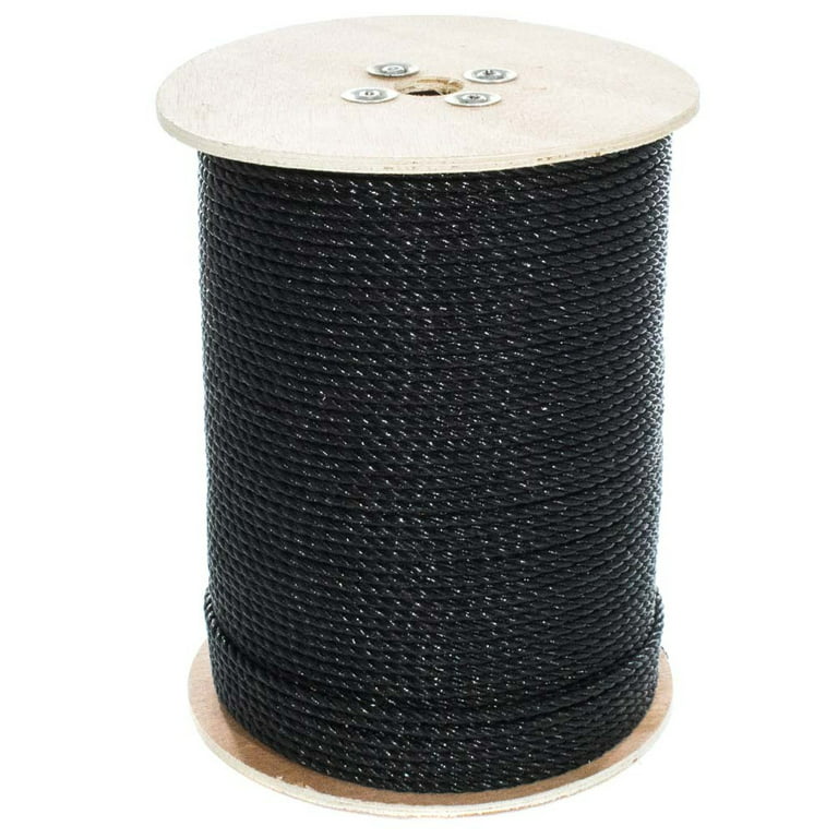 1/4 Twisted 3 Strand Polypropylene Rope Black