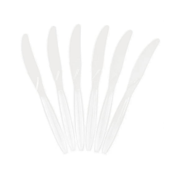 JAM Paper Plastic Knives, Clear, 48 Disposable Knives/Pack