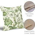 thumbnail image 5 of Outdoor Chinoiserie Pillow Cover 20x20 Inch Beige Green Floral Pillow Covers Turquoise Flower Farmhouse Pillowcase Square Linen Cushion Cover for Bedroom Sofa Couch Home Decor (Pack of 2), 5 of 6