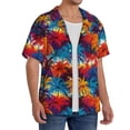thumbnail image 4 of Fotbe Colorful Hawaii Palms print Short Sleeve Button Down Shirts for Men Casual Summer Beach Wrinkle Free Shirt-3X-Large, 4 of 7