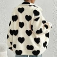 thumbnail image 5 of biudgviw Jackets for Women Fleece Fuzzy Zip up Long Sleeve Outwear Comfy Lightweight Winter Warm Lapel Heart Print Coats with Pockets, 5 of 7