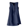 thumbnail image 6 of JIAYUE Summer Dresses For Women Sleeveless Classic V Neck Stylish A-Line Versatile Knee Length Casual Female Button Down Flowy Beach Dress, 6 of 6