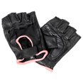 thumbnail image 3 of Hot Leathers GVL1006 Ladies Pink Piping Fingerless Gloves Large, 3 of 5