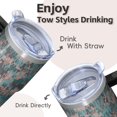 thumbnail image 4 of Camo 20oz Stainless Steel Tumbler with Handle and Straw – Insulated Travel Cup with Sliding Lid, 360° Full Wrap Printed Mug for Home, Outdoor & Sports Use, Camouflage, 4 of 6