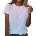 thumbnail image 2 of Women's T Shirts Graphic 4XL Gradient Color Crew Neck Casual Loose T-Shirt, 2 of 5
