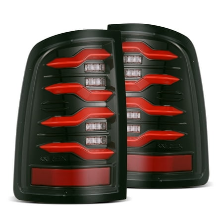AlphaRex 09-18 Ram Truck LUXX-Series LED Tail Lights Black-Red