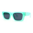 thumbnail image 3 of Classically Square Narrow Rectangle Plastic Womens Sunglasses Blue Black, 3 of 4