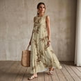thumbnail image 3 of Xixirimido Tree Leaf Brown Print Women Casual Dresses Maxi Summer Sundress Sleeveless Loose Fit A Line Long Dress with Pockets Beach Vacation Outfits, 4X-Large, 3 of 7