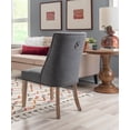 thumbnail image 6 of Linon Hale 5 Pce Upholstered Dining Set Round Table in Natural Wood/Gray Fabric, 6 of 16