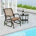 thumbnail image 4 of LYYHTY Patio Swing Glider Chair Rocking Chair with Study Metal Frame, Outdoor Glider Chair for Garden Porch Backyard Poolside Lawn, 4 of 7