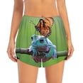 thumbnail image 2 of Vsdgher Butterfly Landing On Head Dumpy Frog Athletic Shorts for Women, Women's Running Double Layer Shorts, High Waisted Yoga Shorts, Workout Athletic Shorts-Medium, 2 of 7