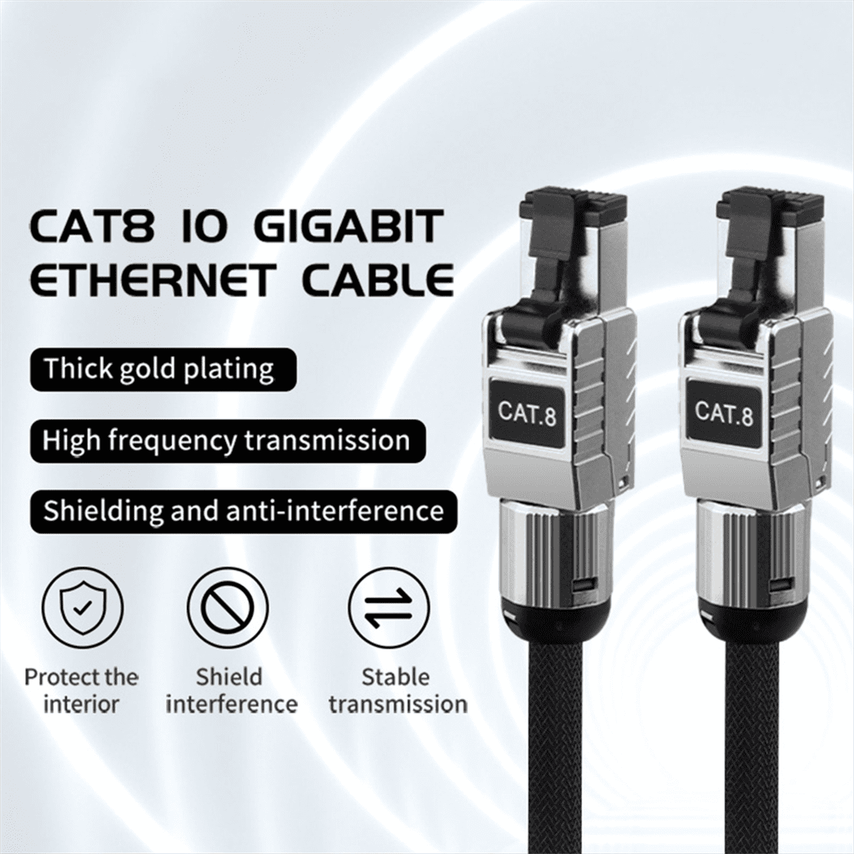 10G Cat8 Ethernet Cable 20000Kpbs High Speed SSTP UTP Ethernet Network Cable for Tv Laptops Router RJ45 Cable 2M Long