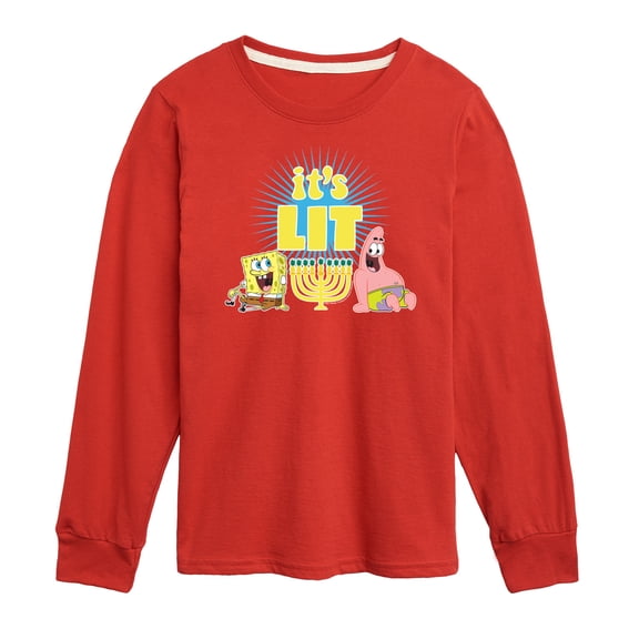 SpongeBob SquarePants - It's Lit Hanukkah - Toddler And Youth Long Sleeve Graphic T-Shirt