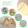thumbnail image 3 of Bedside Cute Table Lamp with Wood Changeable Base, Vintage White Farbic Lampshade Nightstand Lamp, Industrial Small Reading Desk Light Decor for Living Room, Kids Room, Ktichen Island, 3 of 7
