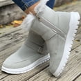 thumbnail image 2 of Winter Warmth Faux Fur Snow Boots Women 2024 Faux Suede Warm Plush Ankle Boots Woman Lightweight Non Slip Cotton Shoes Plus Size (Gray,37), 2 of 6