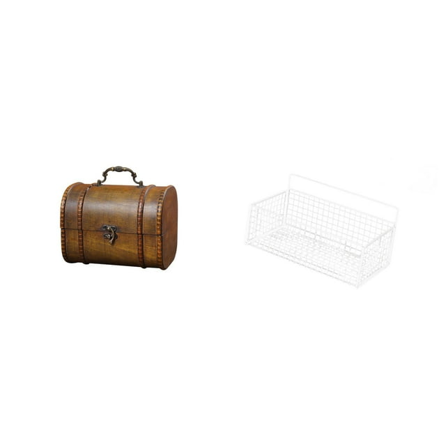 Estuche organizador de joyas,Organizador de joyas de madera para mujeres,hombres y niñas,cesta de almacenamiento colgante,Cesta organizadora de pared colgante tipo armario,Estantes de pared