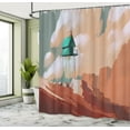 thumbnail image 5 of Ambesonne Fantasy Art Shower Curtain, Little Wood House, 69"Wx84"L, Tan Green, 5 of 5