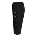 thumbnail image 4 of Striped Capri Pants for Women Elastic Waist Straight Wide Leg Cropped Pant Summer Casual Drawstring Side Button Capri Trouser with Pockets, 4 of 8