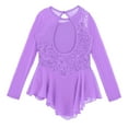 thumbnail image 5 of YONGHS Kids Girls Figure Ice Skating Dress Competition Dance Costume Ballet Tutu Leotard 4-14 A Light Purple 10, 5 of 5