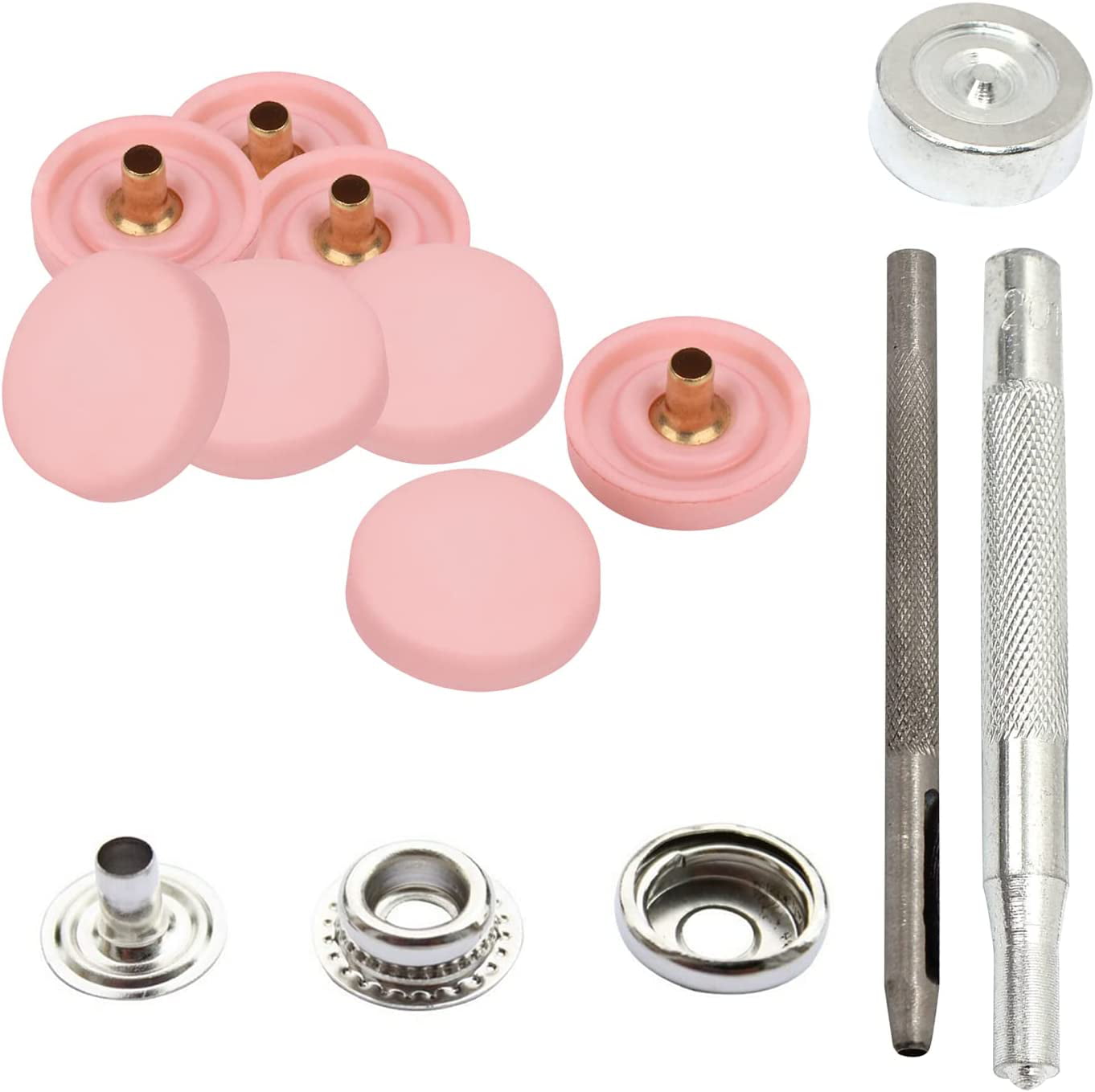 Metal Popper Strong Snap Fastener Buttons Canvas Leather Tool Press Stud  Kit