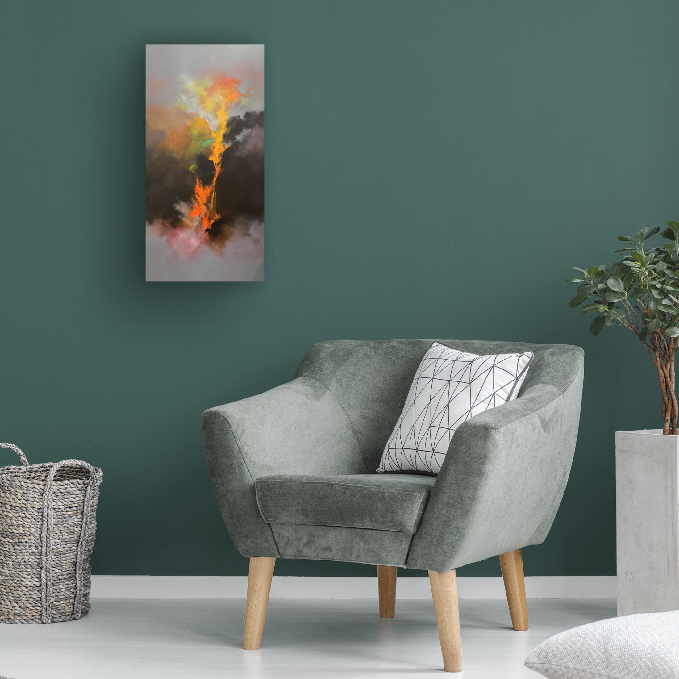 Canvas Wall Art - Thomas Leung 'Pouring Lava' Wall Art for Living Room, Bedroom, or Office Décor by Trademark Fine Art - 12 x 24 Inches