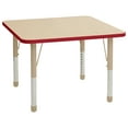 thumbnail image 1 of ECR4Kids 36in x 36in Square Everyday T-Mold Adjustable Activity Table Maple/Red/Sand - Chunky Leg, 1 of 2