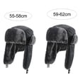 thumbnail image 6 of UDIYO Earflap Hat Badge Decor Thickened Fuzzy Plush Lining Quick Release Buckle Ears Protection Solid Color Windproof Winter Men Women Trapper Hunting Cap for Riding, 6 of 8