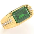 thumbnail image 2 of Men's Lab-Created Emerald Diamond Channel Ring In Solid 14k Yellow Gold, 2 of 6