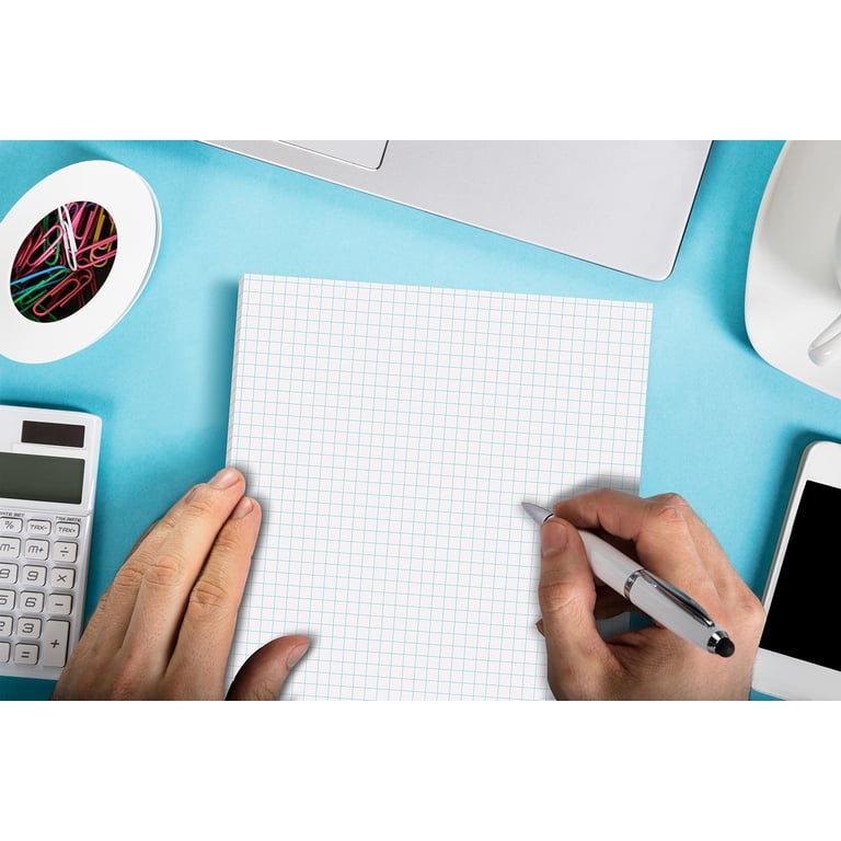 Better Office Products Graph Paper Pad, 8.5" x 11", 4x4 Blue Quad photo 4