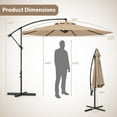 thumbnail image 3 of Costway 10FT Patio Offset Hanging Umbrella Easy Tilt Adjustment 8 Ribs Backyard Tan, 3 of 10